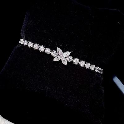 0.40ct-0.49ct D Laboratorio Cresciuto Diamante Reale Diamante Placcato Oro Braccialetto Diamante Pieno