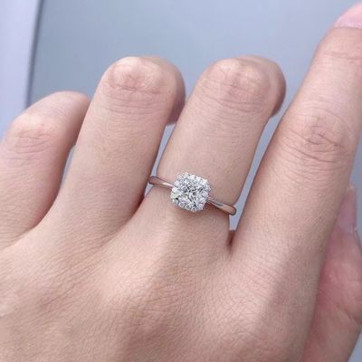 Personalizzazione sconto a tempo limitato 18K Laboratorio Diamanti Quadrato Diamante Anello FL Clarità