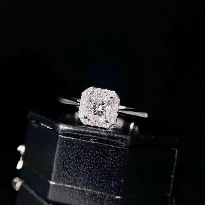 Personalizzazione sconto a tempo limitato 18K Laboratorio Diamanti Quadrato Diamante Anello FL Clarità