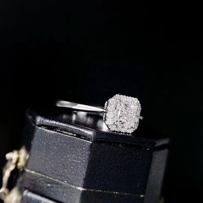 Personalizzazione sconto a tempo limitato 18K Laboratorio Diamanti Quadrato Diamante Anello FL Clarità